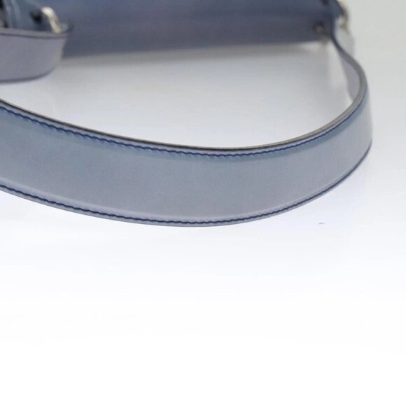 Salvatore Ferragamo Gancini Shoulder Bag Patent Leather Blue Silver Auth 103861 - Picture 8 of 16